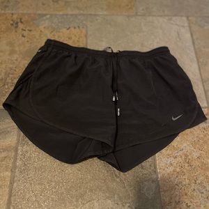 Nike black women’s dri-fit running shorts with built-in underwear